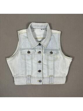 Women’s Denim Vest Light Wash Y2K